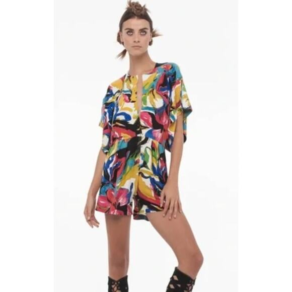 KAMALIKULTURE Norma Kamali Romper Womens Medium Rectangle Plissierter Playsuit - Picture 1 of 9